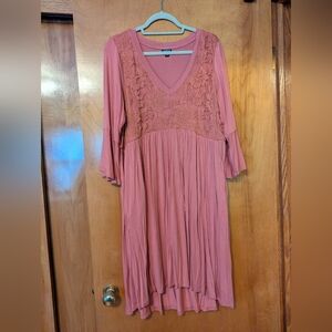 Torrid Mauve Lace Long Sleeve Dress